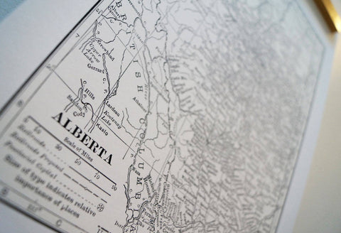 Antique Map Print of Alberta, Canada