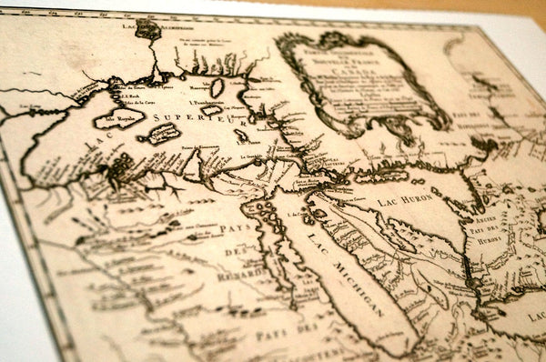 Antique Map Print of the Great Lakes of Canada