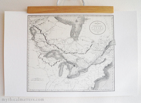 Antique Map Print of Upper & Lower Canada