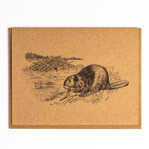 Beaver Kraft Paper Card