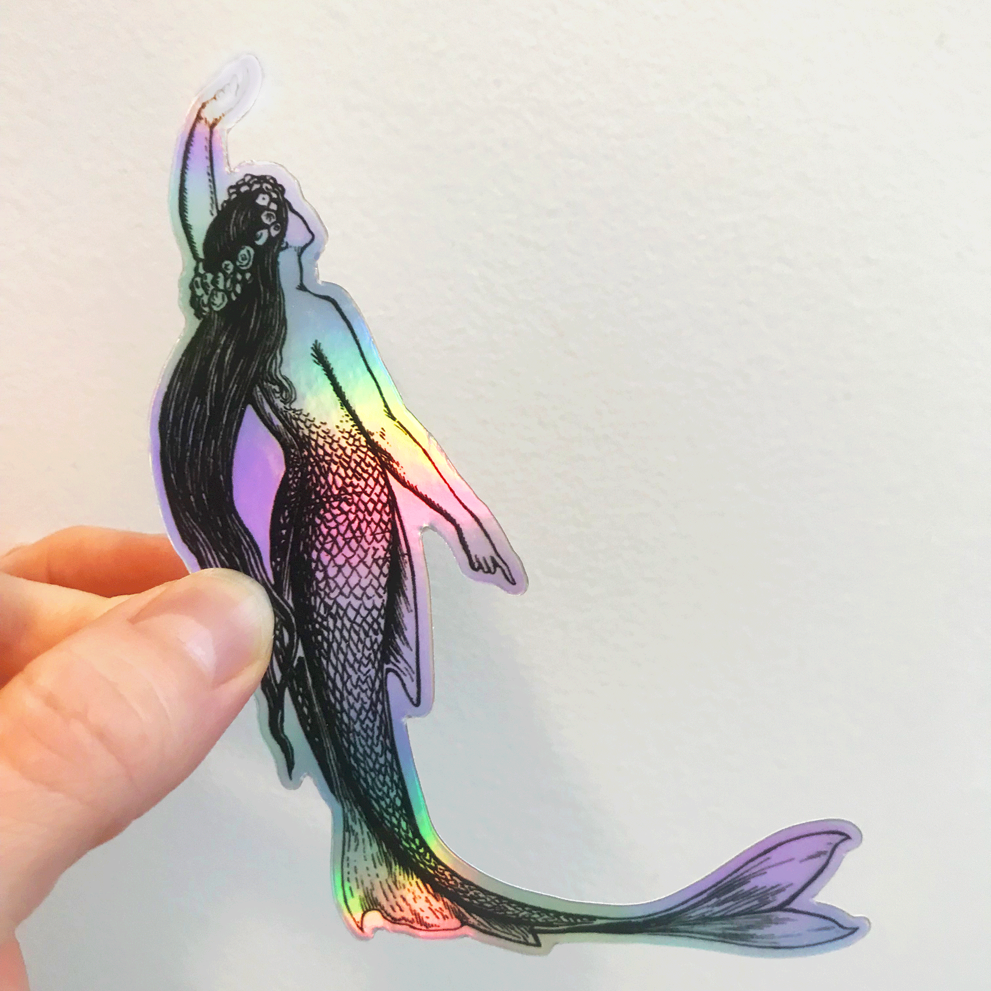 Mermaid Holographic Sticker | Vinyl |