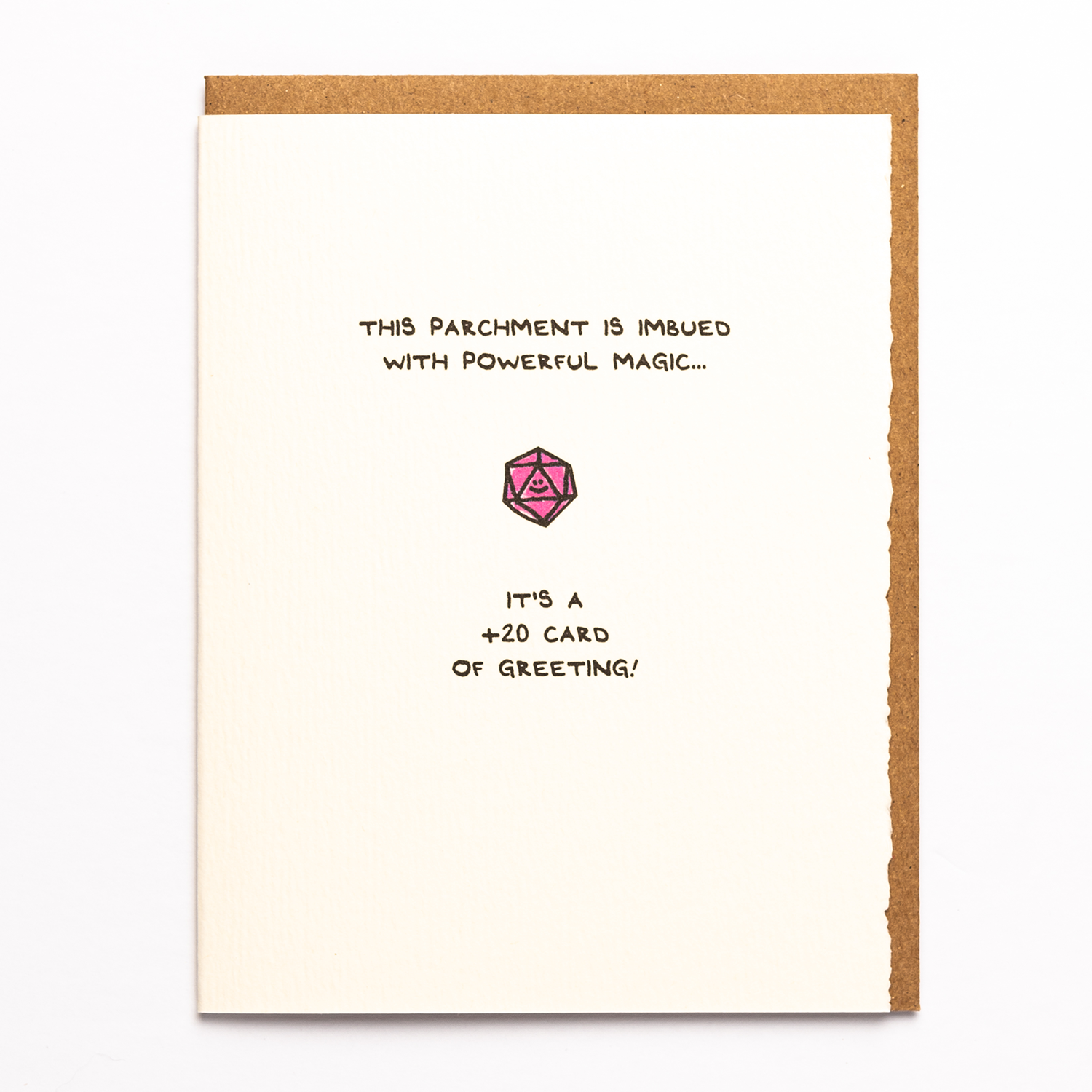 This parchment is imbued with powerful magic... It's a +20 card of greeting!