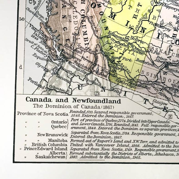 Antique Map of Canada at Confederation