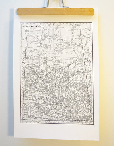 Antique Map Print of Saskatchewan, Canada