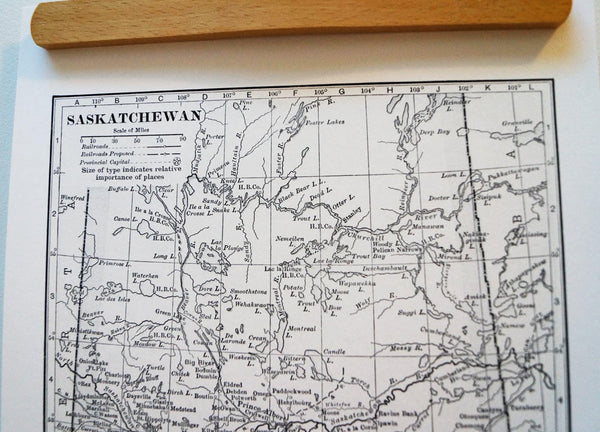 Antique Map Print of Saskatchewan, Canada