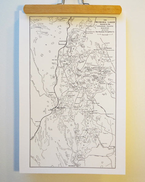 Antique Map Print of Muskoka Lakes, Ontario