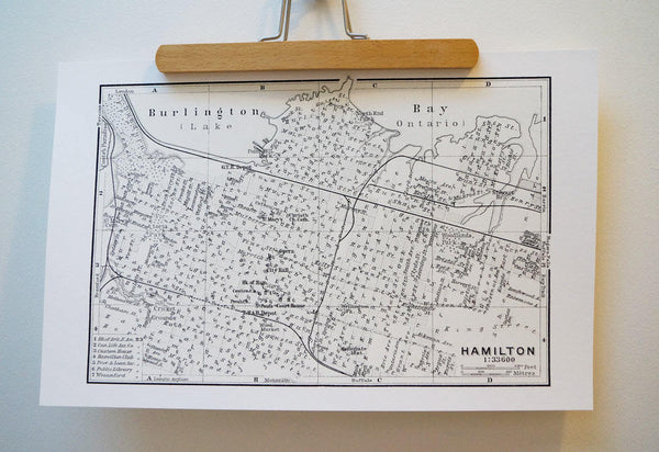 Antique map print of Hamilton, Ontario