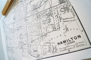 Antique map print of Hamilton, Ontario