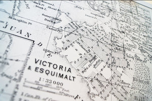 Antique Map Print of Victoria & Esquimalt