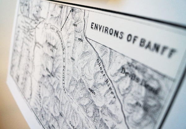 Antique Map Print of the Environs of Banff, Alberta, Canada