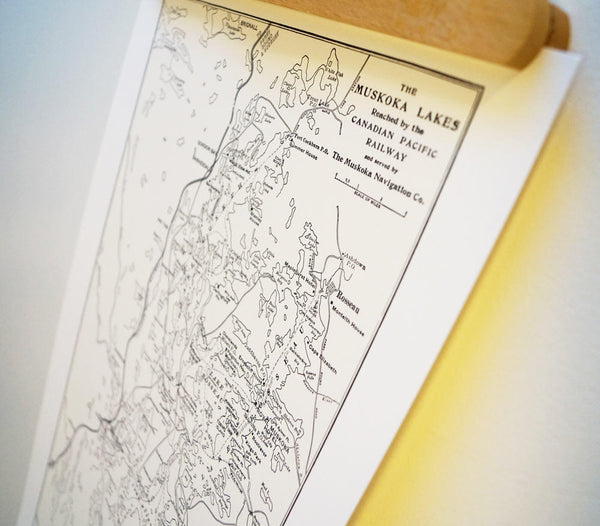 Antique Map Print of Muskoka Lakes, Ontario