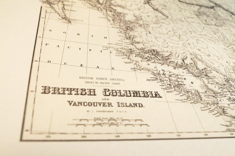 Antique Map of British Columbia, Canada