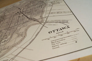 Antique Map Print of Ottawa, Canada