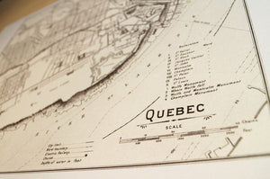 Antique Map Print of Quebec City