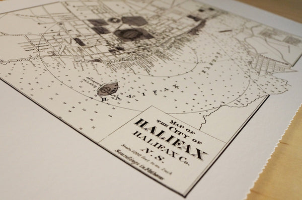 Antique Map Print of Halifax, Nova Scotia