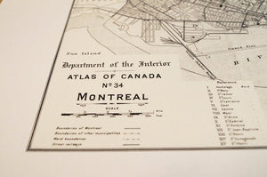 Antique Map Print of Montreal, Canada