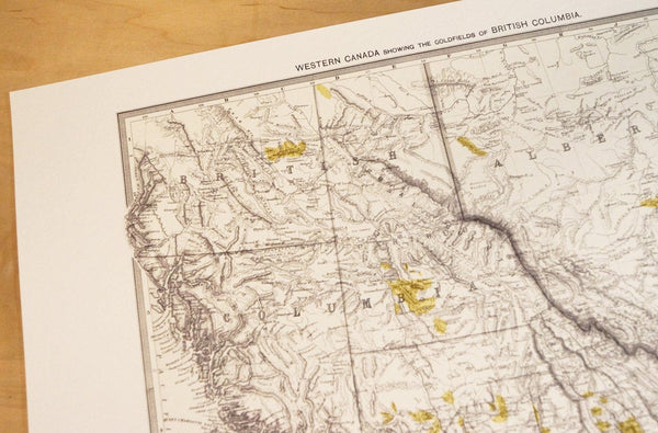 Antique Map Print of the British Columbia Gold Fields