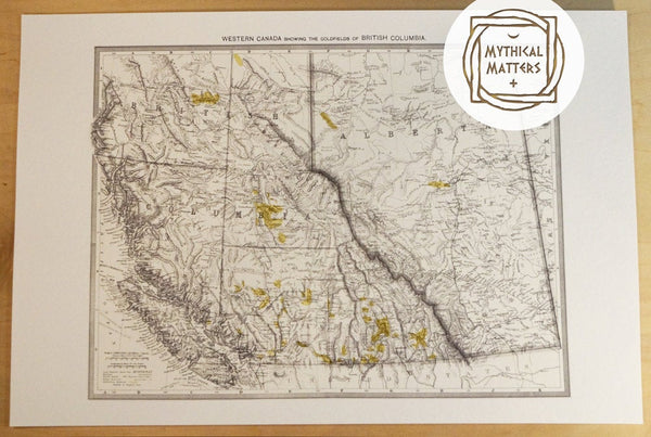 Antique Map Print of the British Columbia Gold Fields
