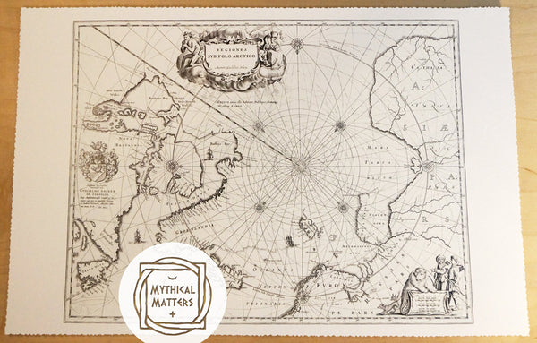 Antique Map Print of the North Pole