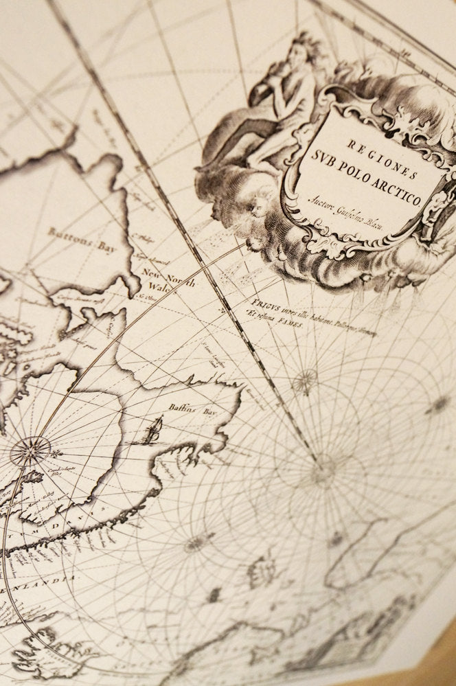 Antique Map Print of the North Pole