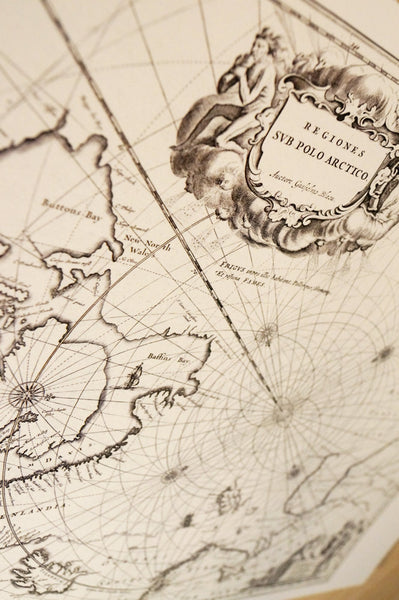 Antique Map Print of the North Pole