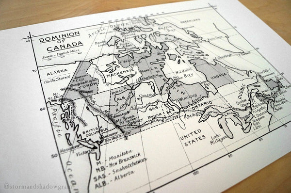 Antique Map Print of the Dominion of Canada